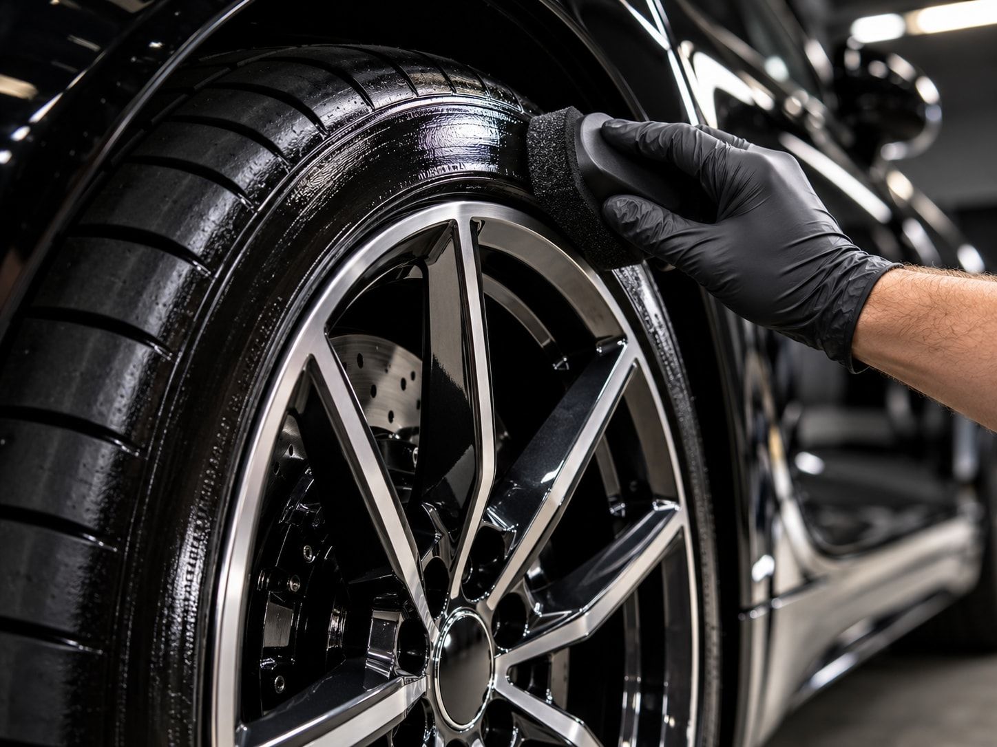 Clean wheel and tyre after the wash